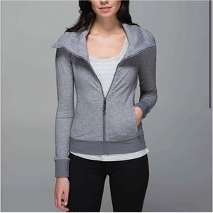 Be Present Lululemon Jacket in Heathered Grey.